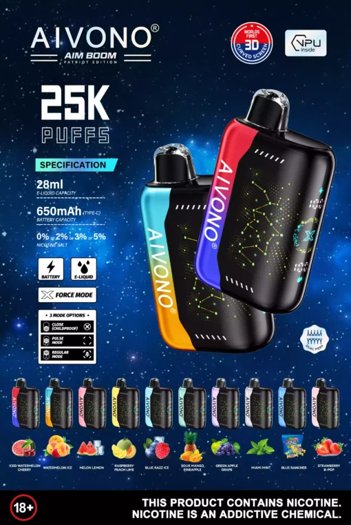 Aivono Aim Boom 25000 inhalaciones Vape desechable a granel