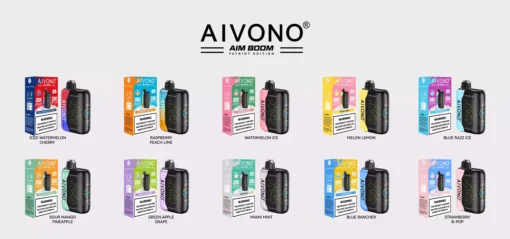 Doğrudan Fabrikadan Aivono Aim Boom 25000 Puf Toplu Tek Kullanımlık Vape Çoklu Lezzet Seçenekleri 14 ölçekli