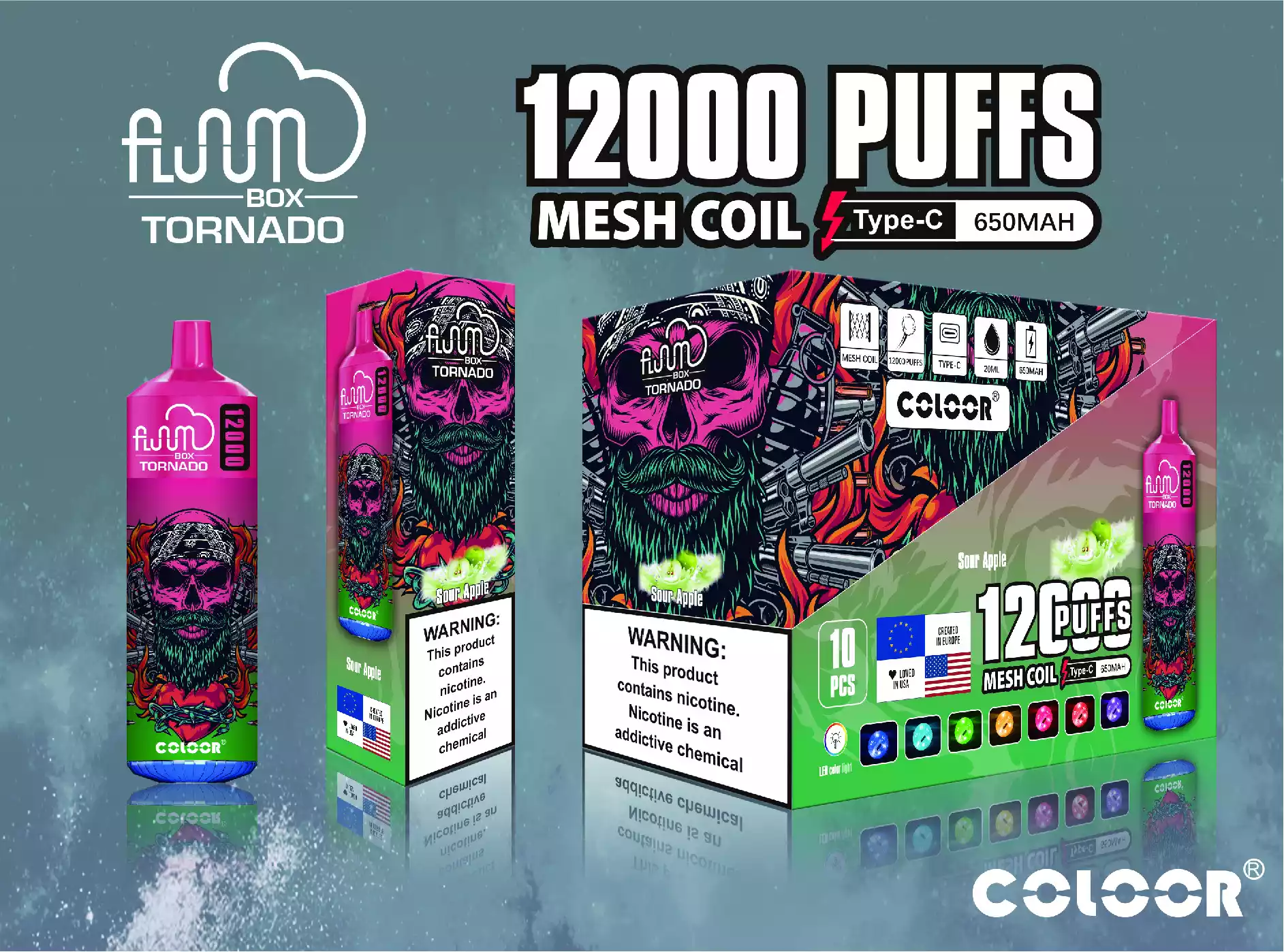 Купить FLUUM Box 15000 Puffs LED Disposable Vape оптом с завода по лучшей цене2