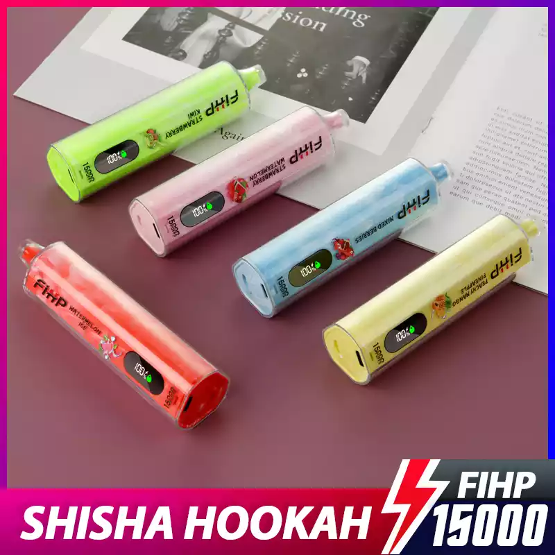 Direto da fábrica FIHP Shisha Hookah 15000 Puffs Nic 6% Vapes descartáveis ​​em massa com uma variedade de sabores (6)