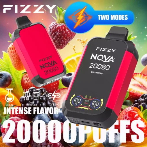 Gyári közvetlen Fizzy Nova 20000 Puffs eldobható Vape 850 mAh hosszú élettartamú akkumulátor nagykereskedés többféle ízválasztékkal 2