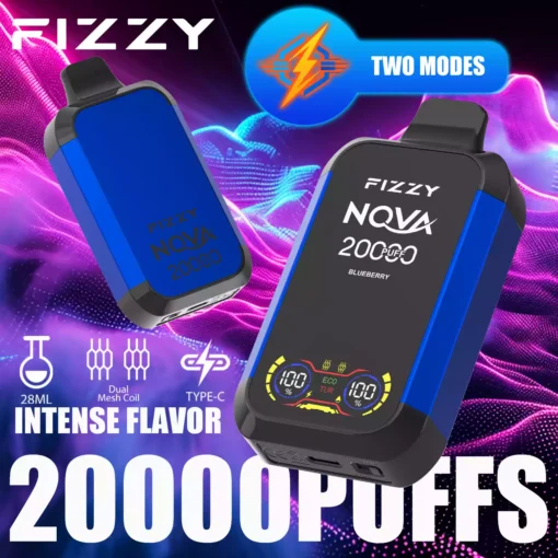 Gyári közvetlen Fizzy Nova 20000 Puffs eldobható Vape 850 mAh hosszú élettartamú akkumulátor nagykereskedés többféle ízválasztékkal 3