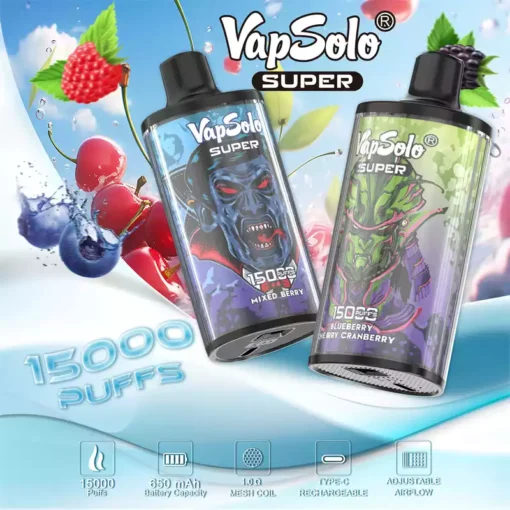 Factory Direct Vapsolo Super 15000 Puffs E Liquid 25 ML Wholesale with Multiple Flavor Options 3