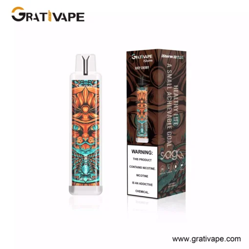 Гарячий продаж Grativape iStorm 12000 затяжок Світлодіодне джерело світла Заводський одноразовий вейп Оптова торгівля кількома смаками на вибір 2 масштаби