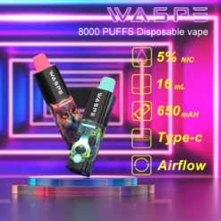 Source Factory Waspe 8000 Puffs 650mAh Akumulator 17350 Hurtownia jednorazowych waporyzatorów o różnych smakach 5