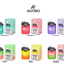 Hurtownia Aivono Aim Clear 8000 Puffs 13400 Rdzeń baterii Jednorazowy Vape Original Factory Direct z wyborem smaków 3 skalowane