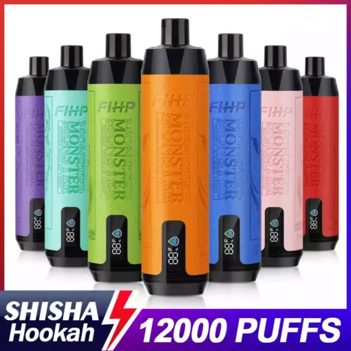 Atacado FIHP Shisha Hookah 12000 Puffs Display LED Vape descartável direto da fábrica com opções de sabores (9)