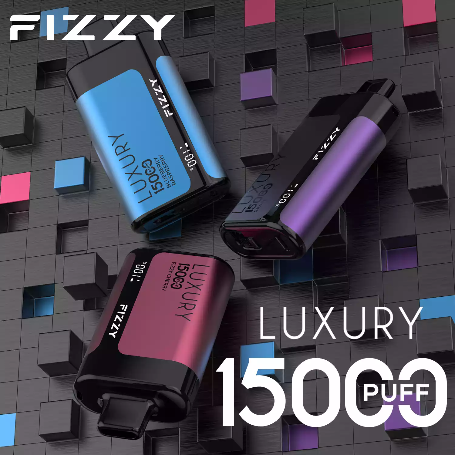 Vânzare cu ridicata Fizzy Luxury 15000 de pufuri din metal Material de calitate superioară Vape de unică folosință direct din fabrică cu arome asortate (15)