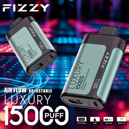 Vânzare cu ridicata Fizzy Luxury 15000 de pufuri din metal Material de înaltă calitate Vape de unică folosință direct din fabrică cu arome asortate 7