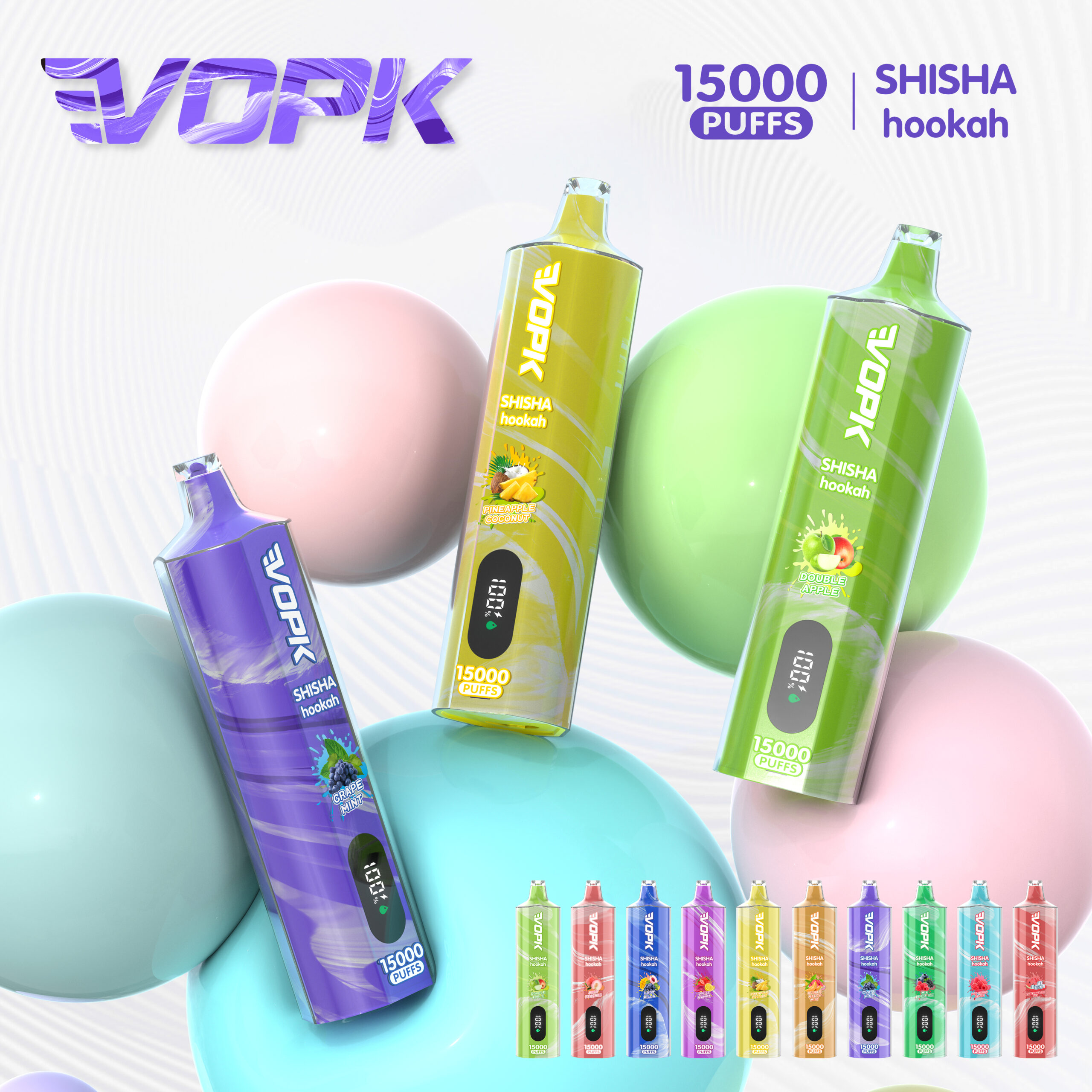 VOPK Shisha Hookah 15000 Puffs Nicotine 0% 2% 3% 5% Mesh Coil Technology High Quality Wholesale Disposable Vape in Multiple Flavors (2)