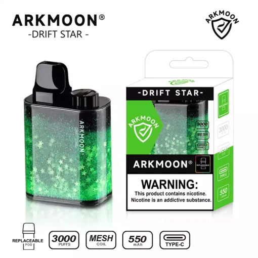 AOKIT Arkmoon Drift Star 3000 Puffs 550mAh Rechargeable Battery OEM ODM Fresh Original Disposable Vape Wholesale Bulk with Flavor Variety 0% 2% 5% Nicotine (7)