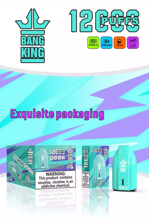 BANG KING 12000 Puffs Rechargeable 600mAh Battery Original Fresh Disposable Vape Wholesale Bulk Order Multiple Flavor Choices 0 2 3 5 Nicotine 8 scaled