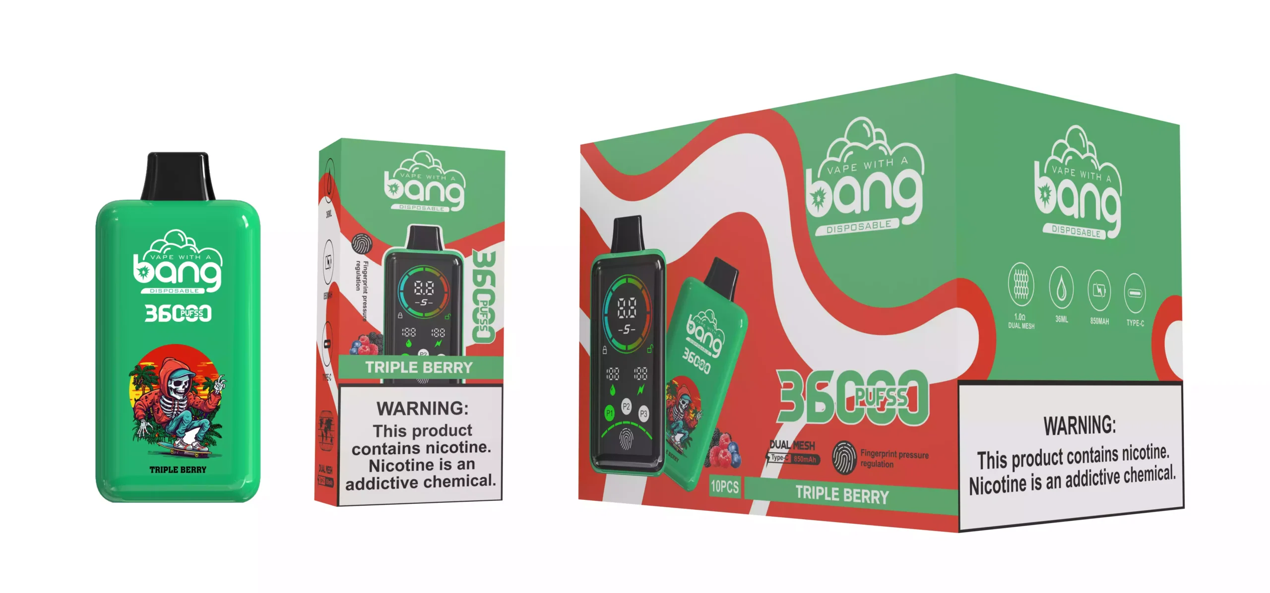 Bang 36000 Puffs Rechargeable 850mAh Battery 0% 2% 3% 5% Nicotine Disposable Vapes Wholesale Multiple Flavors High-Quality Bulk Orders Available (2)