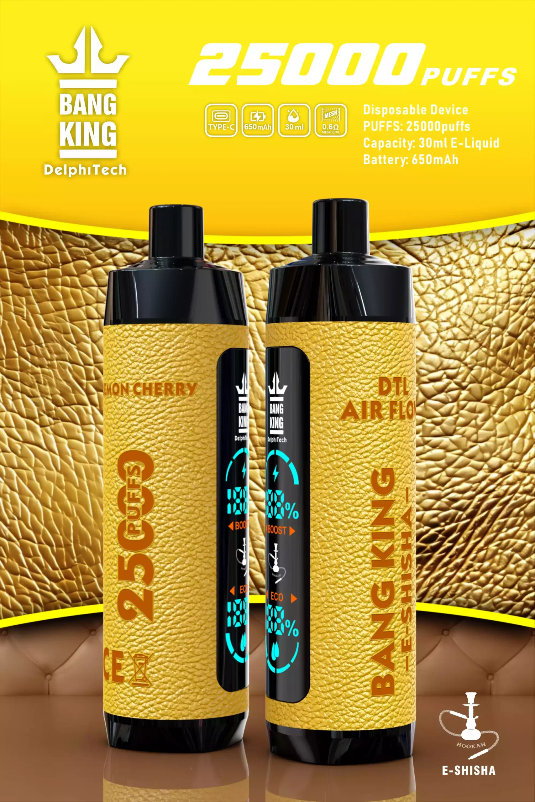 Bang King 25000 Puffs nahkkotis suur 30ml e-vedelik OEM ODM Viimane ühekordse Vape hulgimüük otse tehasest Wide Flavor Opti (6)