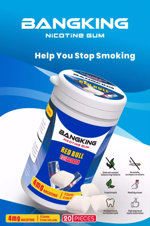 Bang King NICOTINE GUM 4MG Nicotine Wholesale Original Quality Made in China Multiple Flavors Included (7)