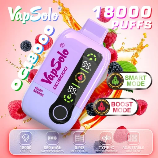 Discover Vapsolo 18000 Puffs Rechargeable Battery Factory Direct Wholesale Disposable Vapes Multiple Flavors to Choose 2% 5% Nicotine (2)