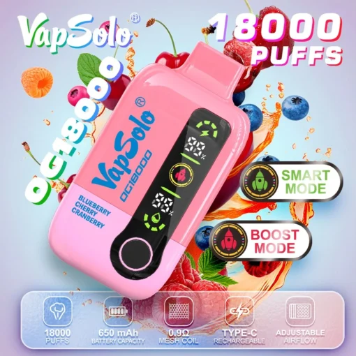 Discover Vapsolo 18000 Puffs Rechargeable Battery Factory Direct Wholesale Disposable Vapes Multiple Flavors to Choose 2 5 Nicotine 4