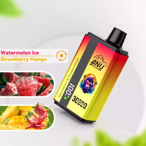 New ANU Double Flavor 30000 Puffs 36ml E liquid 550mah Battery Disposable Vape Wholesale Original Factory Multiple Flavors Nicotine 0 2 3 5 10