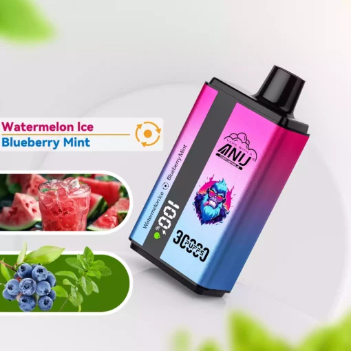 New ANU Double Flavor 30000 Puffs 36ml E liquid 550mah Battery Disposable Vape Wholesale Original Factory Multiple Flavors Nicotine 0 2 3 5 5