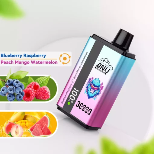 New ANU Double Flavor 30000 Puffs 36ml E-liquid 550mah Battery Disposable Vape Wholesale Original Factory Multiple Flavors Nicotine 0% 2% 3% 5% (8)