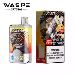 Hot Sale Waspe Crystal 40000 Puffs Poledvable Vape s 0 2 5 Nicotine a LED displeje pro hromadné objednávky přímo od výrobce 10
