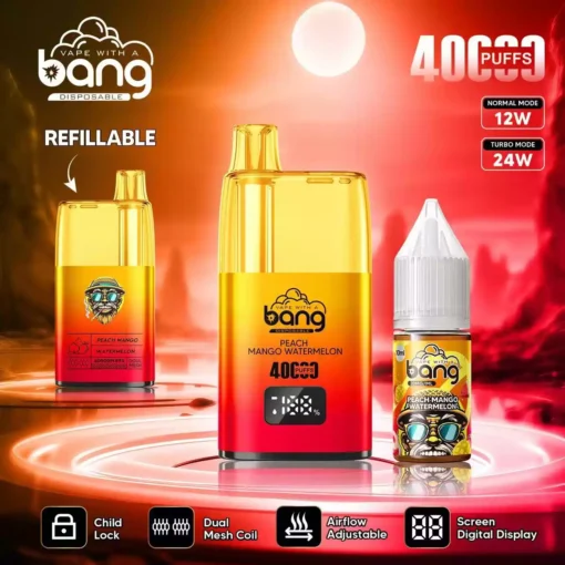 Hot-Selling BANG B40S 40K Puff Disposable Vape with Adjustable Airflow and Child Safety Lock for Bulk Orders Across Europe