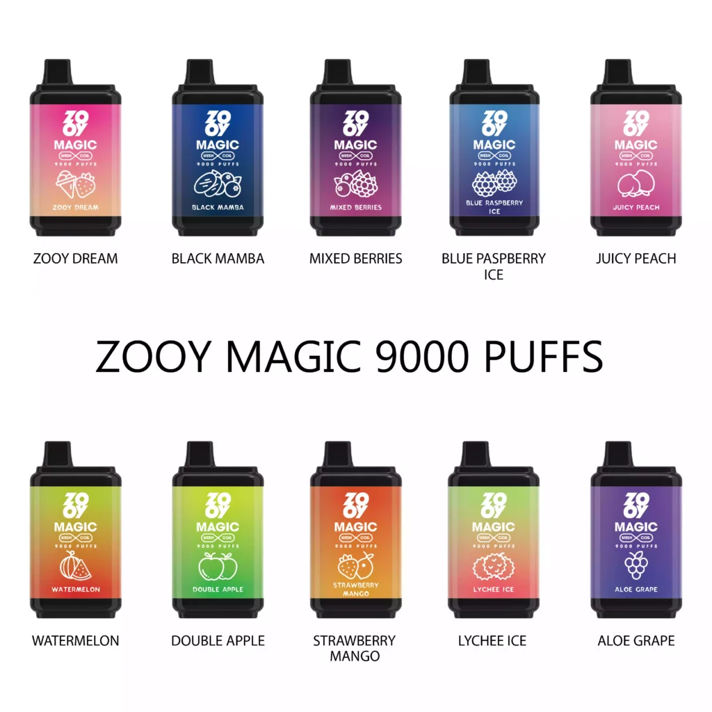 New 2025 ZOOY Vape MAGIC 9000 Puffs Disposable Vape 5% Nicotine Mesh Coil for Wholesale Orders 2