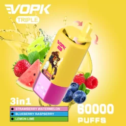 VOPK Tripe 60000 Puffs Desechables Vape 0 2 3 5 Nicotina Triple Sabor 54mL Tanque Mesh Coil 3