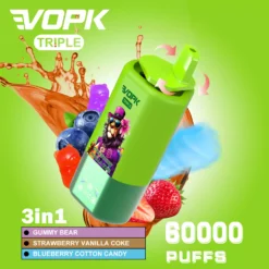 VOPK Tripe 60000 Puffs Disposable Vape 0 2 3 5 Nicotine Triple Flavor 54mL Tank Mesh Coil 5