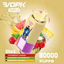VOPK Tripe 60000 Puffs Desechables Vape 0 2 3 5 Nicotina Triple Sabor 54mL Tanque Mesh Coil 8
