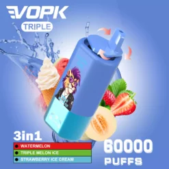 VOPK Tripe 60000 Puffs Disposable Vape 0 2 3 5 Nicotine Triple Flavor 54mL Tank Mesh Coil 9