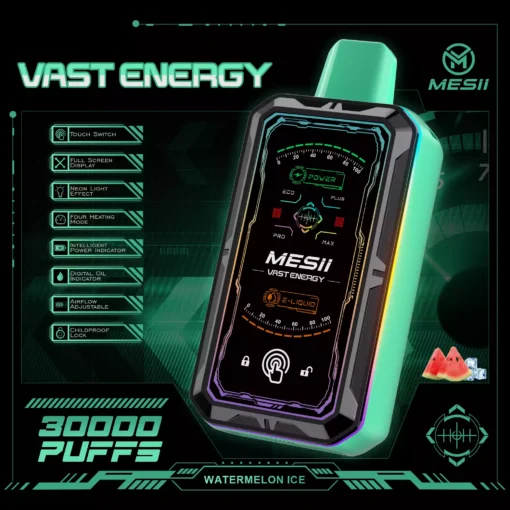 MESII VAST ENGERGY 30000 PUFFS 360 ° LED LIGHT TOUCH SWITCH MINIMALIST MECH STYLE MESII VAPE Engros 14