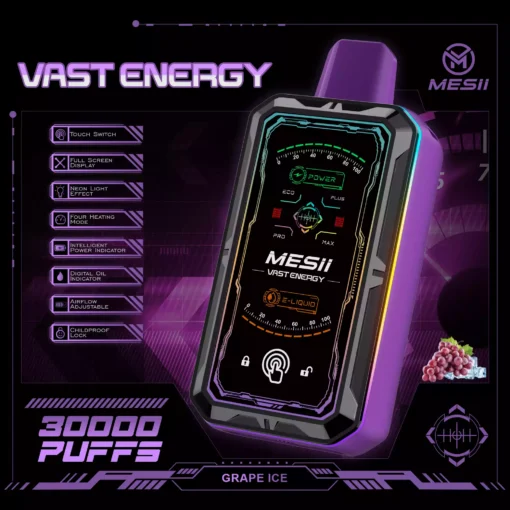 Mesii Vast Engergy 30000 Puffs 360 ° LED LIGHT Touch Switch Minimalist Mech Style Mesii Vape Wholesale 17