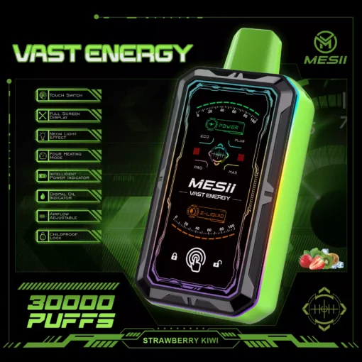 MESII VAST ENGERGY 30000 PUFFS 360 ° LED LIGHT TOUCH SWITCH MINIMALIST MECH STYLE MESII VAPE Engros 19