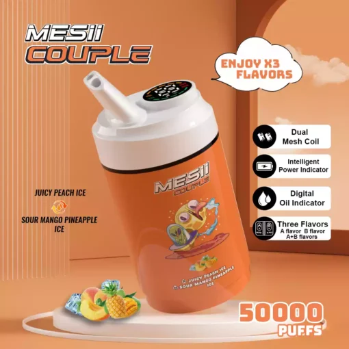 Mesii paar 50k puffs drie smaken digitaal display twee olietank mesii vape groothandel 15