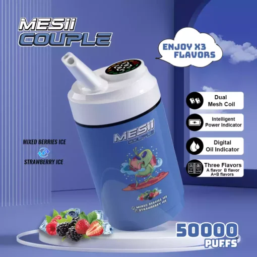 Mesii paar 50k puffs drie smaken digitaal display twee olietank mesii vape groothandel 21