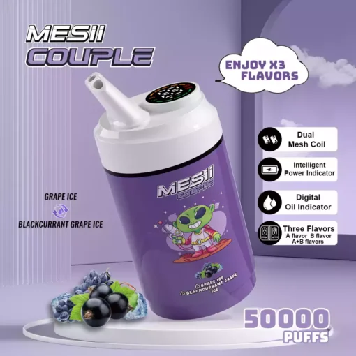 Mesii paar 50k puffs drie smaken digitaal display twee olietank mesii vape groothandel 3