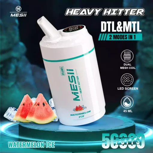 Mesii shisha zware hitter 50k puffs mesii vape digitaal display twee vapendode wegwerp vape groothandel 20