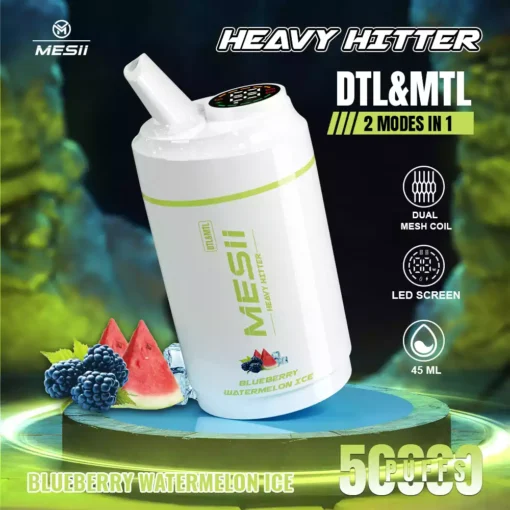 Mesii Shisha Heavy Hitter 50k Puffs Mesii Vape Digitaal Display Twee Vaping Dode Wegwerp Vape Groothandel 1