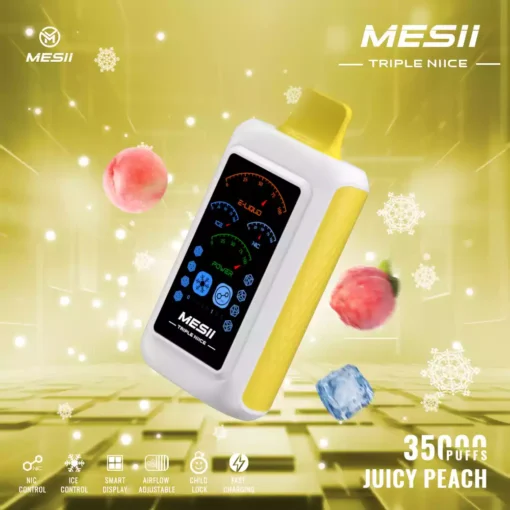 MESII Triple Niice 35K Puffs ICE NIC Ovládanie veľkého digitálneho displeja Upravte prúdenie vzduchu MESII VAPE WOLESALE 33