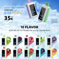 MESII Triple Niice 35k Puffs Ice Nic Contrôle grand affichage numérique Ajuster le flux d'air Mesii Vape Wholesale 36