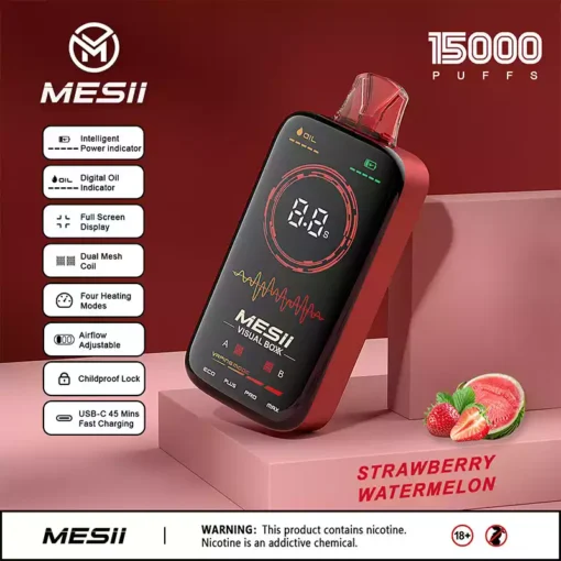 Mesii Visual Boxx 16000 Puffs Polno Zaslon Štiri Delovni Način Zračni Tok Nastavljiv Mesii Vape Veleprodaja 21