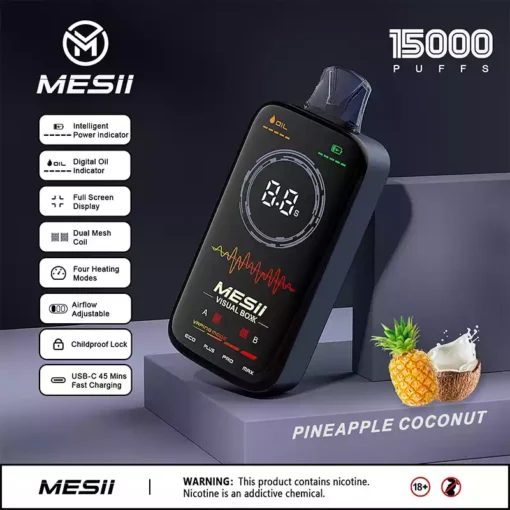 Mesii Visual Boxx 16000 Puffs Polno Zaslon Zaslon Štiri Delovni Način Zraka Pretok Prilagodljiv Mesii Vape Veleprodaja 23