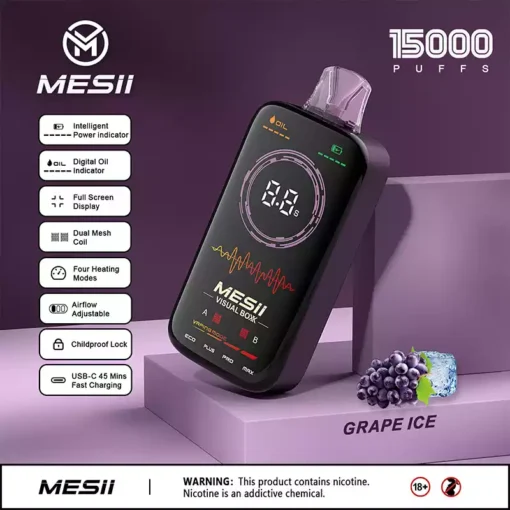 Mesii Visual Boxx 16000 Puffs Polno Zaslon Zaslon Štiri Načini Delovanja Nastavitev Zračnika Mesii Vape Veleprodaja 5